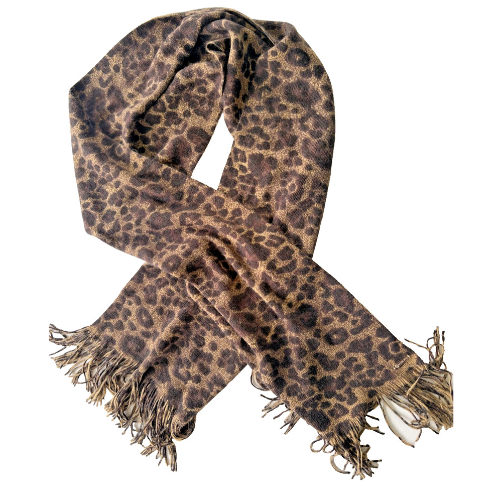 Michael kors Leopard Print Fringed scarf Y2K Animal